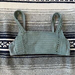 Xhilaration Green Crochet Swim Top Size Small